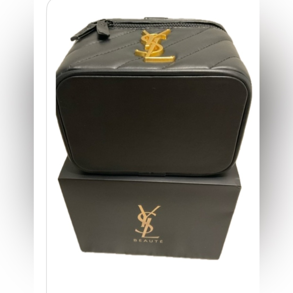 YSL Black Quilted Crossbody Bag with Gold Logo , crossbody strap, GWP . - Picture 4 of 11